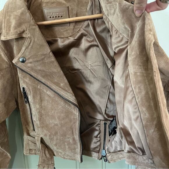 Blank NYC Brown Suede Leather Moto Jacket in Coffee Bean Size xs - Picture 7 of 11